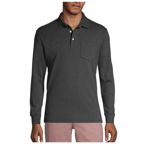 Lands' End Other - NWOT Land's End Men's XXL Long-Sleeve Polo Shirt Traditional Fit Dark Gray